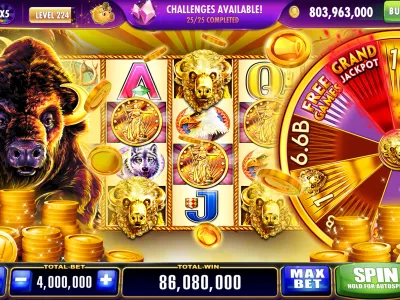 Interface de slots e jackpots milionários
